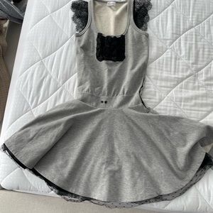 Red Valentino cotton dress with lace details